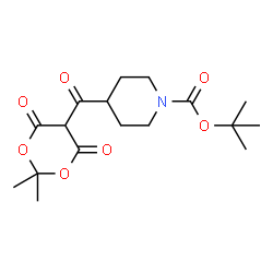 ChemSpider 2D Image | tert-butyl 4-(2,2-dimethyl-4,6-dioxo-1,3-dioxane-5-carbonyl)piperidine-1-carboxylate | C17H25NO7