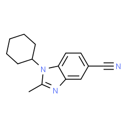ChemSpider 2D Image | 1-Cyclohexyl-2-methyl-1,3-benzodiazole-5-carbonitrile | C15H17N3