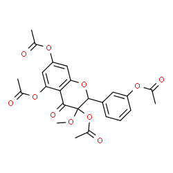 ChemSpider 2D Image | 2-(3-Acetoxyphenyl)-3-methoxy-4-oxo-3,4-dihydro-2H-chromene-3,5,7-triyl triacetate | C24H22O11