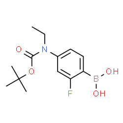 ChemSpider 2D Image | [4-(Ethyl{[(2-methyl-2-propanyl)oxy]carbonyl}amino)-2-fluorophenyl]boronic acid | C13H19BFNO4