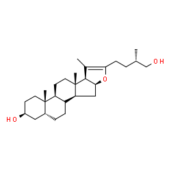 ChemSpider 2D Image | (3beta,5beta,8xi,25S)-Furost-20(22)-en-3,26-diol | C27H44O3