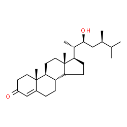 ChemSpider 2D Image | (14xi,22S,24R)-22-Hydroxyergost-4-en-3-one | C28H46O2