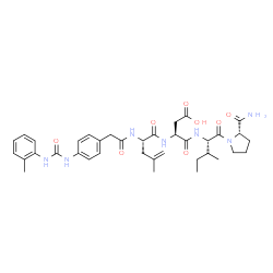 ChemSpider 2D Image | 4-Methylene-N-[(4-{[(2-methylphenyl)carbamoyl]amino}phenyl)acetyl]-L-norvalyl-L-alpha-aspartyl-L-isoleucyl-L-prolinamide | C37H49N7O8