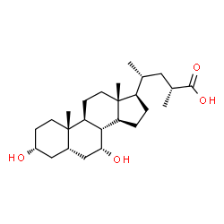 ChemSpider 2D Image | (2R,4R)-4-[(3R,5S,7R,8R,9S,10S,13R,14S,17R)-3,7-Dihydroxy-10,13-dimethylhexadecahydro-1H-cyclopenta[a]phenanthren-17-yl]-2-methylpentanoic acid | C25H42O4