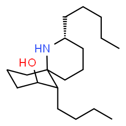 ChemSpider 2D Image | (2R)-7-Butyl-2-pentyl-1-azaspiro[5.5]undecan-8-ol | C19H37NO