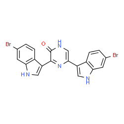 ChemSpider 2D Image | 3,5-Bis(6-bromo-1H-indol-3-yl)-2(1H)-pyrazinone | C20H12Br2N4O