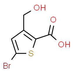 ChemSpider 2D Image | 5-Bromo-3-(hydroxymethyl)-2-thiophenecarboxylic acid | C6H5BrO3S