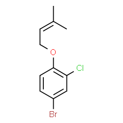 ChemSpider 2D Image | 4-Bromo-2-chloro-1-[(3-methyl-2-buten-1-yl)oxy]benzene | C11H12BrClO