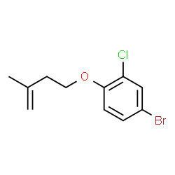 ChemSpider 2D Image | 4-Bromo-2-chloro-1-[(3-methyl-3-buten-1-yl)oxy]benzene | C11H12BrClO
