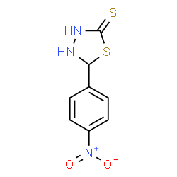 ChemSpider 2D Image | 5-(4-Nitrophenyl)-1,3,4-thiadiazolidine-2-thione | C8H7N3O2S2