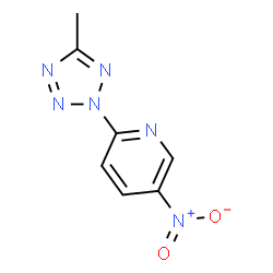 ChemSpider 2D Image | 2-(5-Methyl-2H-tetrazol-2-yl)-5-nitropyridine | C7H6N6O2