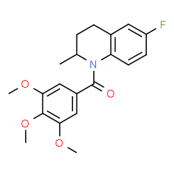 ChemSpider 2D Image | (6-Fluoro-2-methyl-3,4-dihydro-1(2H)-quinolinyl)(3,4,5-trimethoxyphenyl)methanone | C20H22FNO4