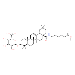 ChemSpider 2D Image | (3beta)-28-[(6-Methoxy-6-oxohexyl)amino]-28-oxoolean-12-en-3-yl beta-D-glucopyranosiduronic acid | C43H69NO10
