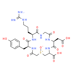 ChemSpider 2D Image | (5S,8S,14S)-8-(3-Carbamimidamidopropyl)-17-carboxy-14-(carboxymethyl)-5-(4-hydroxybenzyl)-3,6,9,12,15-pentaoxo-1-thionia-4,7,10,13,16-pentaazacyclooctadecan-1-olate | C26H36N8O11S
