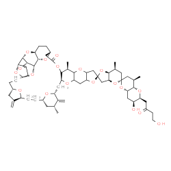 ChemSpider 2D Image | (1''S,2S,2'S,3''S,3a'S,4R,4aS,6S,6''S,7S,7'S,7a'S,8aS,9''S,12''S,14''R,16''R,18''S,29''S,34''S,37''S,39''R,40''S,43''R,44''S)-7-Hydroxy-6-(4-hydroxy-2-oxobutyl)-4,7',14'',29''-tetramethyl-8'',15''-bis
(methylene)decahydro-3H,3'H,32''H-dispiro[pyrano[3,2-b]pyran-2,5'-furo[3,2-b]pyran-2',24''-[2,19,23,27,31,38,42,45,47,48,49]undecaoxaundecacyclo[32.9.2.1~3,40~.1~3,41~.1~6,9~.1~12,16~.0~18,30~.0~20,28
~.0~22,26~.0~37,44~.0~39,43~]nonatetracontan | C61H86O19