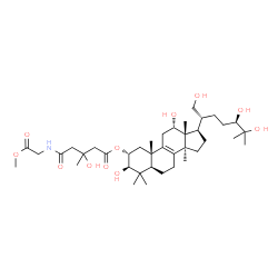 ChemSpider 2D Image | (2alpha,3beta,12alpha,24R)-3,12,21,24,25-Pentahydroxylanost-8-en-2-yl 3-hydroxy-5-[(2-methoxy-2-oxoethyl)amino]-3-methyl-5-oxopentanoate | C39H65NO11