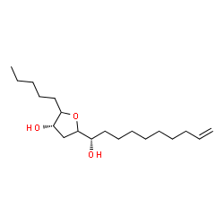 ChemSpider 2D Image | (3S)-5-[(1S)-1-Hydroxy-9-decen-1-yl]-2-pentyltetrahydro-3-furanol | C19H36O3