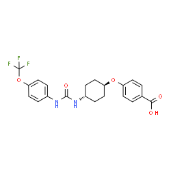 ChemSpider 2D Image | 4-{[trans-4-({[4-(Trifluoromethoxy)phenyl]carbamoyl}amino)cyclohexyl]oxy}benzoic acid | C21H21F3N2O5