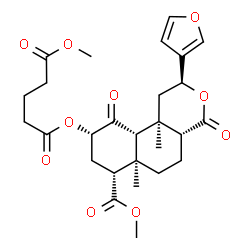 ChemSpider 2D Image | (2S,4aR,6aR,7R,9S,10aS,10bR)-2-(3-Furyl)-7-(methoxycarbonyl)-6a,10b-dimethyl-4,10-dioxododecahydro-2H-benzo[f]isochromen-9-yl methyl glutarate | C27H34O10
