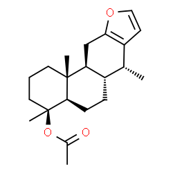 ChemSpider 2D Image | (4S,4aR,6aS,7R,11aS,11bR)-4,7,11b-Trimethyl-1,2,3,4,4a,5,6,6a,7,11,11a,11b-dodecahydrophenanthro[3,2-b]furan-4-yl acetate | C21H30O3