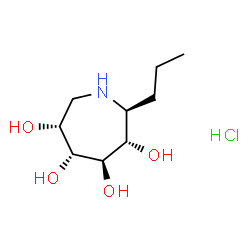 ChemSpider 2D Image | (2S,3S,4R,5R,6R)-2-Propyl-3,4,5,6-azepanetetrol hydrochloride (1:1) | C9H20ClNO4