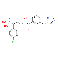 ChemSpider 2D Image | [1-(3,4-Dichlorophenyl)-3-{hydroxy[3-(1H-1,2,4-triazol-1-ylmethyl)benzoyl]amino}propyl]phosphonic acid | C19H19Cl2N4O5P