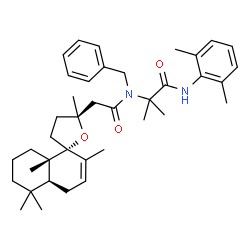 ChemSpider 2D Image | N~2~-Benzyl-N-(2,6-dimethylphenyl)-2-methyl-N~2~-{[(2R,4a'S,5S,8a'S)-2',5,5',5',8a'-pentamethyl-4,4a',5,5',6',7',8',8a'-octahydro-3H,4'H-spiro[furan-2,1'-naphthalen]-5-yl]acetyl}alaninamide | C39H54N2O3