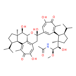 ChemSpider 2D Image | N-{(1R,2R)-2-Hydroxy-2-[(1R,2R,3R)-2-{4-hydroxy-2-methyl-3-oxo-6-[(6S,7aR,8R,8aR,11R,11aR)-3,6,8-trihydroxy-11-isopropyl-1,8a-dimethyl-2-oxo-2,5,6,7a,8,8a,9,10,11,11a-decahydrocyclohepta[de]cyclopenta
[g]chromen-6-yl]-1,4,6-cycloheptatrien-1-yl}-3-isopropyl-1-methylcyclopentyl]-1-methoxyethyl}acetamide | C43H59NO10