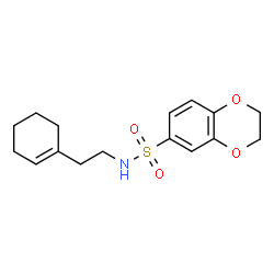 ChemSpider 2D Image | N-[2-(1-Cyclohexen-1-yl)ethyl]-2,3-dihydro-1,4-benzodioxine-6-sulfonamide | C16H21NO4S