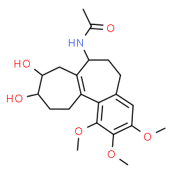 ChemSpider 2D Image | N-(9,10-Dihydroxy-1,2,3-trimethoxy-5,6,7,8,9,10,11,12-octahydrobenzo[a]heptalen-7-yl)acetamide | C21H29NO6