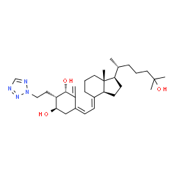 ChemSpider 2D Image | (1S,2S,3R,5Z,7E)-2-[2-(2H-Tetrazol-2-yl)ethyl]-9,10-secocholesta-5,7,10-triene-1,3,25-triol | C30H48N4O3