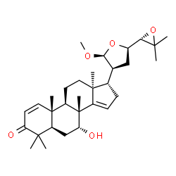 ChemSpider 2D Image | (5alpha,7alpha,13alpha,17alpha,20S,21S,23R,24S)-7-Hydroxy-21-methoxy-4,4,8-trimethyl-21,23:24,25-diepoxycholesta-1,14-dien-3-one | C31H46O5