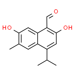 ChemSpider 2D Image | 2,7-Dihydroxy-4-isopropyl-6-methyl-1-naphthaldehyde | C15H16O3