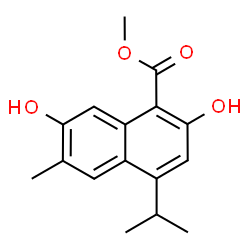ChemSpider 2D Image | Methyl 2,7-dihydroxy-4-isopropyl-6-methyl-1-naphthoate | C16H18O4