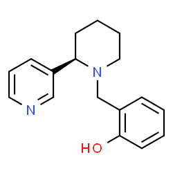 ChemSpider 2D Image | 2-{[(2R)-2-(3-Pyridinyl)-1-piperidinyl]methyl}phenol | C17H20N2O