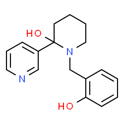 ChemSpider 2D Image | 1-(2-Hydroxybenzyl)-2-(3-pyridinyl)-2-piperidinol | C17H20N2O2