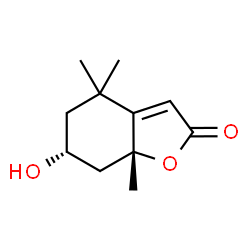 ChemSpider 2D Image | (6R,7aR)-6-Hydroxy-4,4,7a-trimethyl-5,6,7,7a-tetrahydro-1-benzofuran-2(4H)-one | C11H16O3