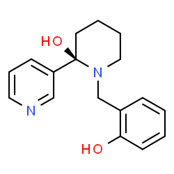 ChemSpider 2D Image | (2R)-1-(2-Hydroxybenzyl)-2-(3-pyridinyl)-2-piperidinol | C17H20N2O2