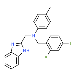 ChemSpider 2D Image | N-(1H-Benzimidazol-2-ylmethyl)-N-(2,4-difluorobenzyl)-4-methylaniline | C22H19F2N3