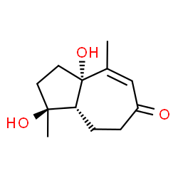 ChemSpider 2D Image | (3S,3aR,8aS)-3,8a-Dihydroxy-3,8-dimethyl-2,3,3a,4,5,8a-hexahydro-6(1H)-azulenone | C12H18O3