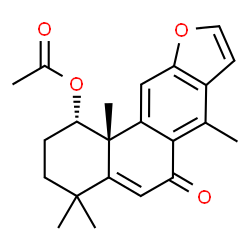ChemSpider 2D Image | (1S,11bS)-4,4,7,11b-Tetramethyl-6-oxo-1,2,3,4,6,11b-hexahydrophenanthro[3,2-b]furan-1-yl acetate | C22H24O4