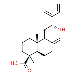ChemSpider 2D Image | (1S,4aR,5S,8aR)-5-[(2R)-2-Hydroxy-3-methylene-4-penten-1-yl]-1,4a-dimethyl-6-methylenedecahydro-1-naphthalenecarboxylic acid | C20H30O3