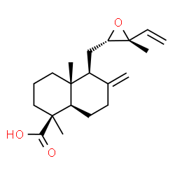 ChemSpider 2D Image | (1S,4aR,5S,8aR)-1,4a-Dimethyl-6-methylene-5-{[(2S,3R)-3-methyl-3-vinyl-2-oxiranyl]methyl}decahydro-1-naphthalenecarboxylic acid | C20H30O3