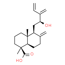 ChemSpider 2D Image | (1S,4aR,5S,8aR)-5-[(2S)-2-Hydroxy-3-methylene-4-penten-1-yl]-1,4a-dimethyl-6-methylenedecahydro-1-naphthalenecarboxylic acid | C20H30O3