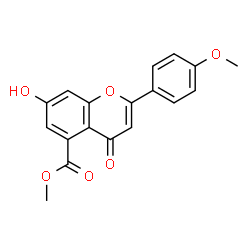 ChemSpider 2D Image | Methyl 7-hydroxy-2-(4-methoxyphenyl)-4-oxo-4H-chromene-5-carboxylate | C18H14O6
