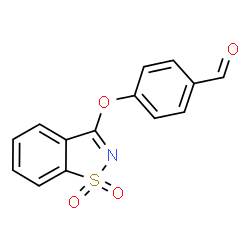 ChemSpider 2D Image | 4-[(1,1-Dioxido-1,2-benzothiazol-3-yl)oxy]benzaldehyde | C14H9NO4S