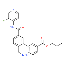 ChemSpider 2D Image | Propyl 2'-(aminomethyl)-5'-[(3-fluoro-4-pyridinyl)carbamoyl]-3-biphenylcarboxylate | C23H22FN3O3