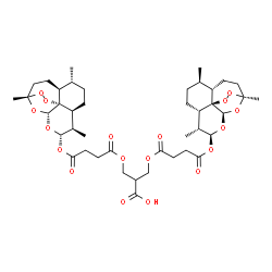 ChemSpider 2D Image | 3-[(4-Oxo-4-{[(1S,4S,5R,8S,9R,10S,12R,13R)-1,5,9-trimethyl-11,14,15,16-tetraoxatetracyclo[10.3.1.0~4,13~.0~8,13~]hexadec-10-yl]oxy}butanoyl)oxy]-2-{[(4-oxo-4-{[(1S,4S,5R,8S,9R,10S,12R,13R)-1,5,9-trime
thyl-11,14,15,16-tetraoxatetracyclo[10.3.1.0~4,13~.0~8,13~]hexadec-10-yl]oxy}butanoyl)oxy]methyl}propanoic acid | C42H60O18