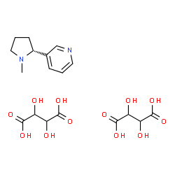 ChemSpider 2D Image | 3-[(2R)-1-Methyl-2-pyrrolidinyl]pyridine 2,3-dihydroxysuccinate (1:2) | C18H26N2O12