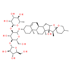 ChemSpider 2D Image | (3beta,16xi)-17-Hydroxyspirost-5-en-3-yl alpha-L-arabinofuranosyl-(1->4)-[6-deoxy-alpha-L-mannopyranosyl-(1->2)]-beta-D-glucopyranoside | C44H70O17